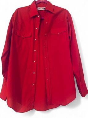 Vintage 70’s/80’s Genuine Roebucks Red Pearl Snap Western Shirt Medium